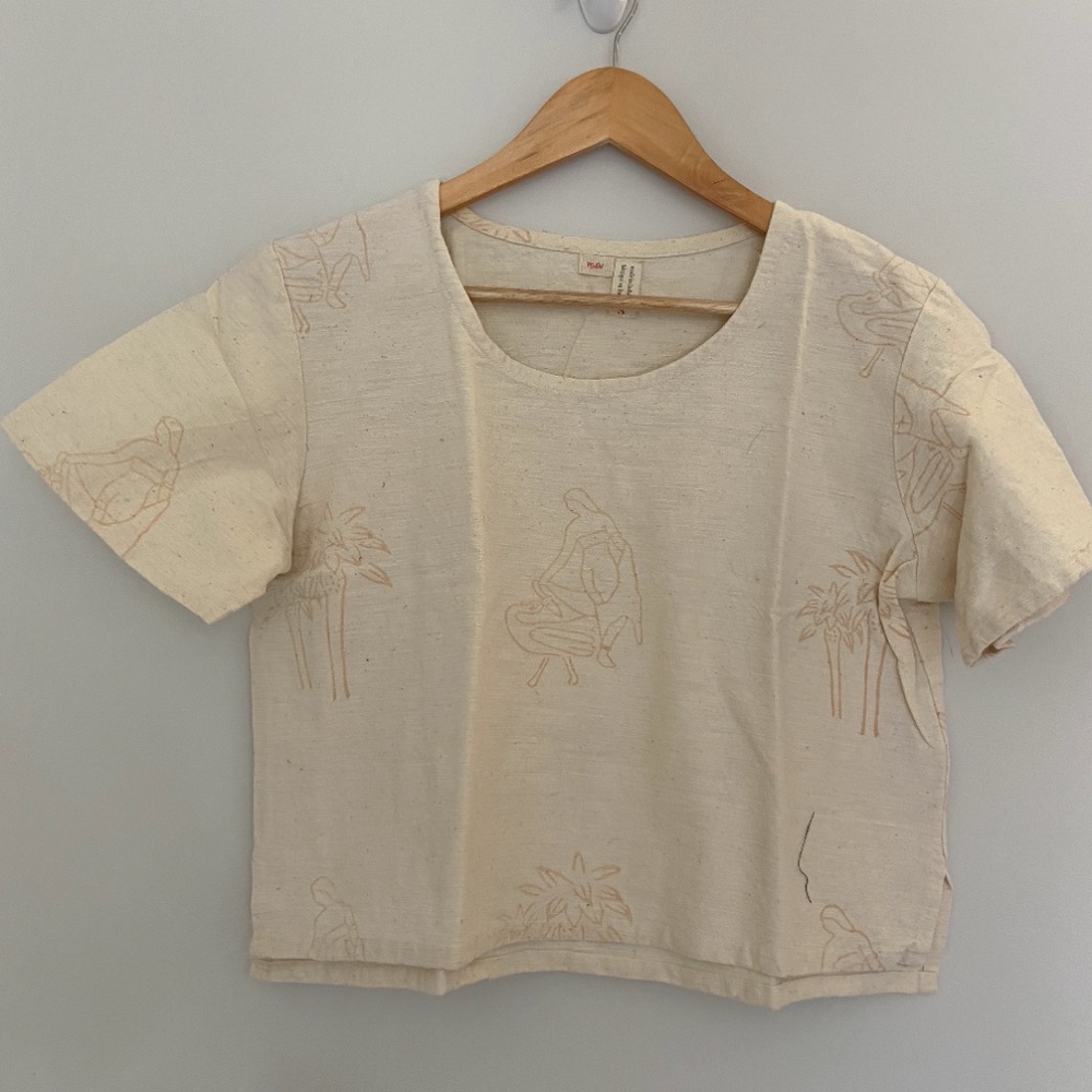 White Figure Outline Blouse